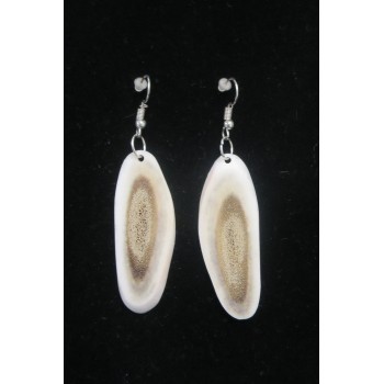 Boucles d'oreilles pendantes en bois de caribou longues