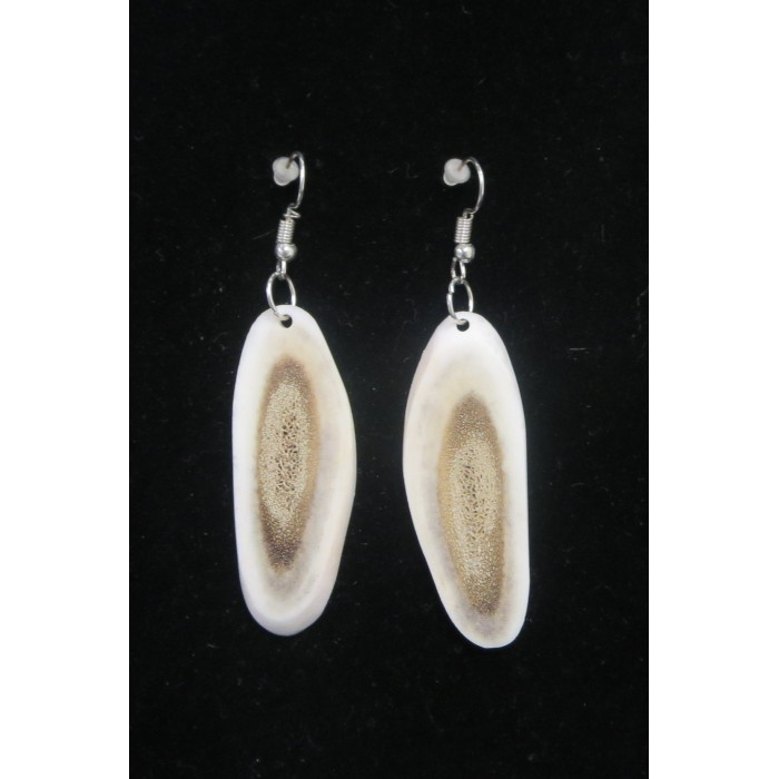 Boucles d'oreilles pendantes en bois de caribou longues