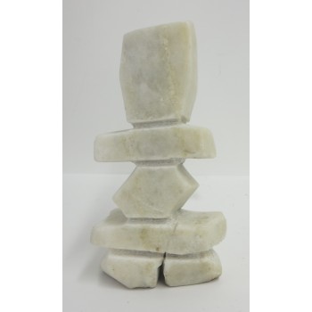Sculpture de pierre Inukshuk blanc