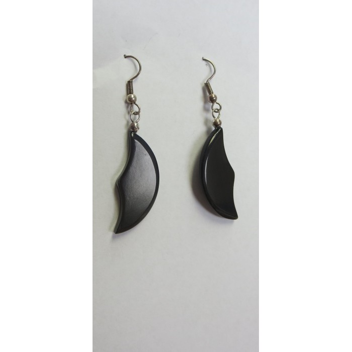 Boucles d'oreilles demi-lunes fanon de baleine