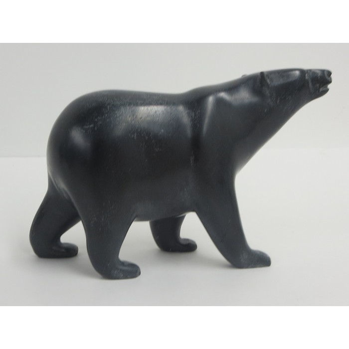 Walking polar bear carving